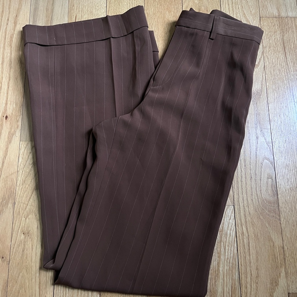 Brown Pinstripe Trousers
